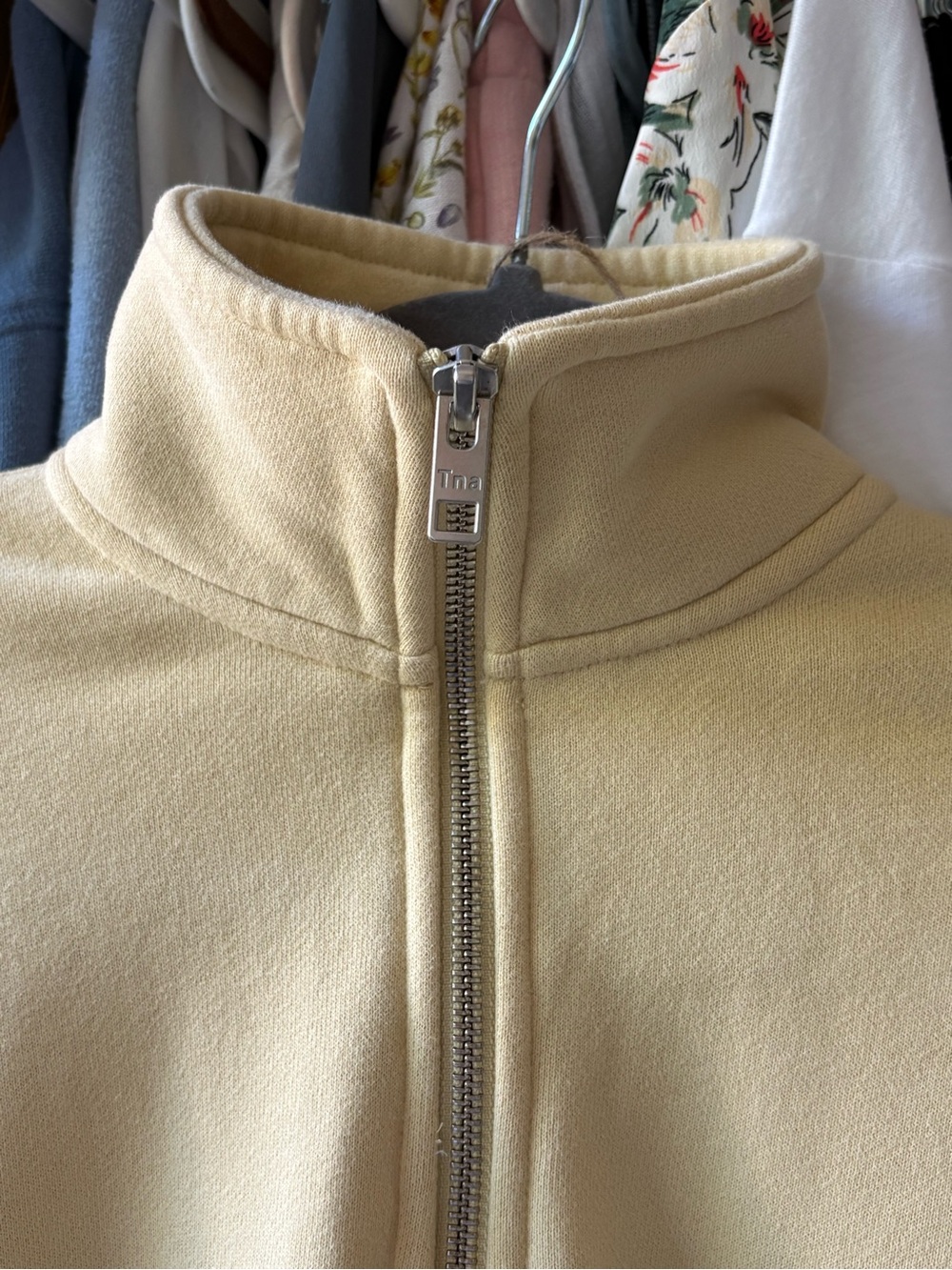 TNA Mega Quarter-Zip Soft Yellow Pullover Sweatshirt - Picture 4 of 13